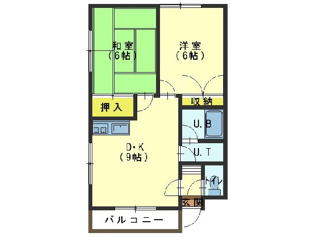 コーポセラミー(2DK/2階)の間取り写真