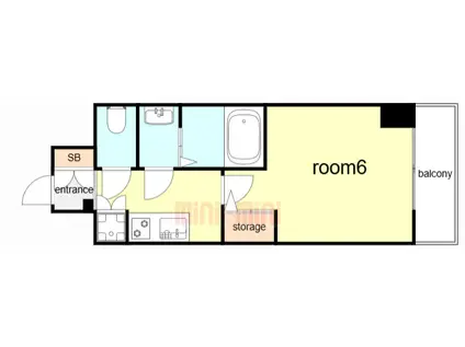 ワールドアイ神戸ウエスト(1K/12階)の間取り写真