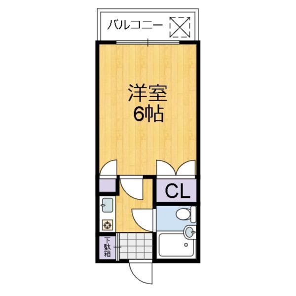 コーポ明日香(1K/2階)の間取り写真