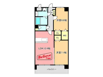 第33上野ビル(2LDK/3階)の間取り写真