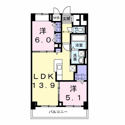 KUNIO(2LDK/2階)の間取り写真