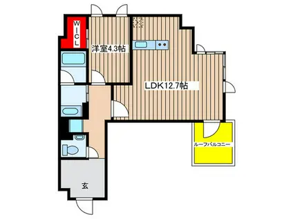 ルミアージュ登戸(1LDK/5階)の間取り写真