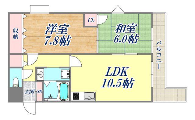 アークヒルズWAKO(2LDK/4階)の間取り写真