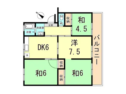 名谷8団地36号棟(4DK/2階)の間取り写真