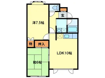 ガーデンコート(2LDK/1階)の間取り写真