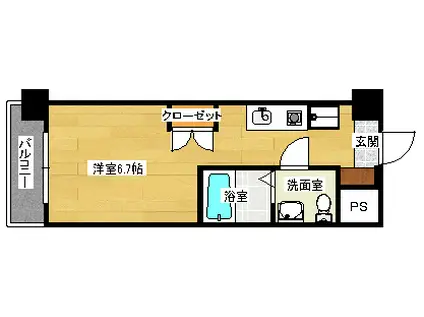 レジディア比治山公園(1K/2階)の間取り写真
