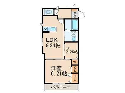 クレリア和歌山(1SLDK/1階)の間取り写真
