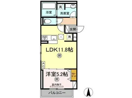 パーク倉敷(1LDK/1階)の間取り写真