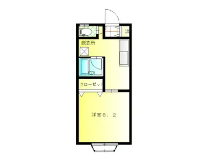 キャニオンヴィラ(1K/1階)の間取り写真