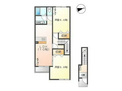 シーマ グランデ(2LDK/2階)の間取り写真