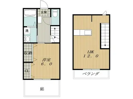 寺東1290(1LDK/1階)の間取り写真