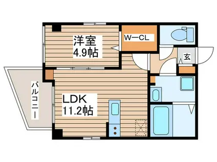 プラティーヌ千代田(1LDK/4階)の間取り写真