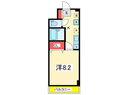 アーバンスカイ(1K/3階)の間取り写真