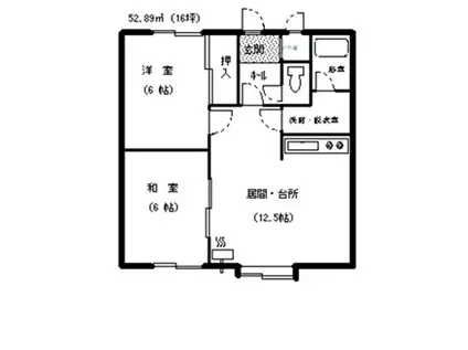 コーポフレンド(2DK/2階)の間取り写真