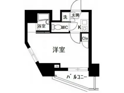 ルーブル白金高輪(1K/8階)の間取り写真