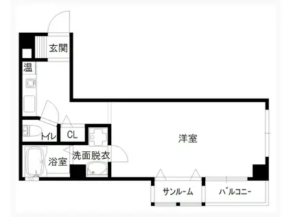 スクエアコート(ワンルーム/3階)の間取り写真