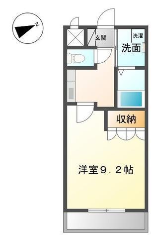 プランドール(1K/2階)の間取り写真