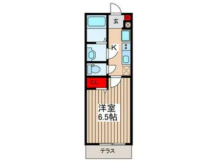 ヴィレッティーナ東大宮(1K/1階)の間取り写真