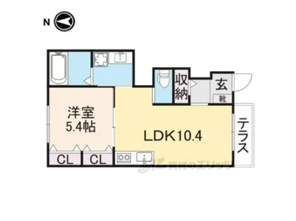 エスポアールⅡ(1LDK/1階)の間取り写真