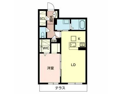 シャーメゾン ハーモニー(1LDK/1階)の間取り写真