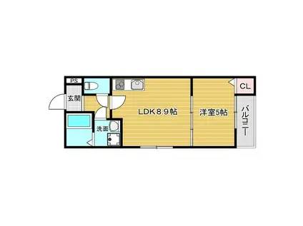 LA-CREA曽根(1LDK/1階)の間取り写真