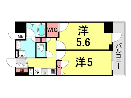 エステムコート神戸元町IIリザーヴ(2K/9階)の間取り写真