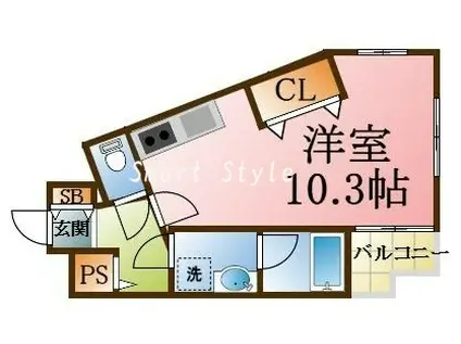 ルミエ月見山(ワンルーム/1階)の間取り写真