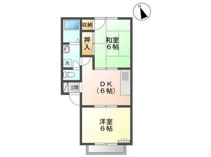 シャトー栄町(2DK/2階)の間取り写真