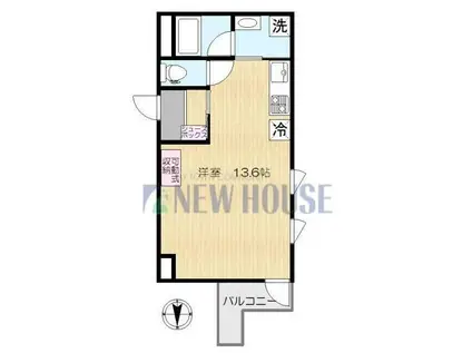 ヴィラ壱番館(ワンルーム/2階)の間取り写真