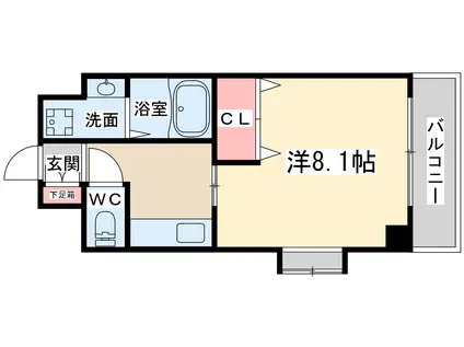 インベスト北梅田(1K/6階)の間取り写真