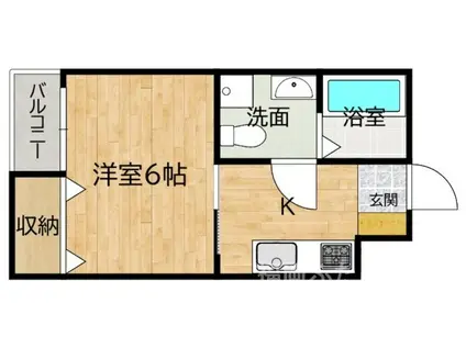 フラワーダイニング吉塚(1K/1階)の間取り写真