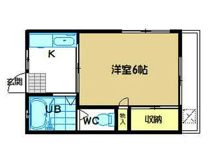 グッティ・ハイツ(1K/2階)の間取り写真