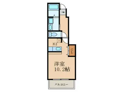 サンレミ葛原A(1K/1階)の間取り写真