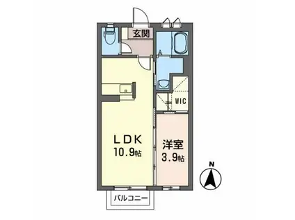シャーメゾンたけくま(1LDK/1階)の間取り写真
