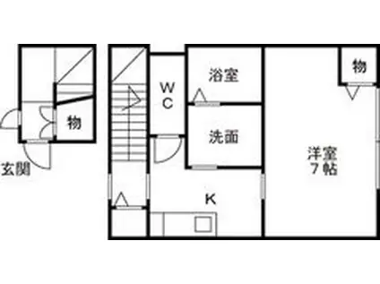アバンティ京田(1K/2階)の間取り写真