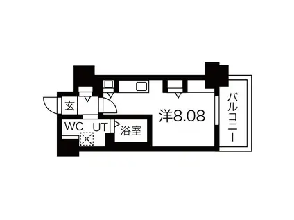 パシフィックタワー札幌(1K/11階)の間取り写真