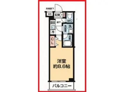 アルコバレーノお花茶屋(1K/3階)の間取り写真