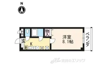 フレーヴァー西京極(1K/2階)の間取り写真