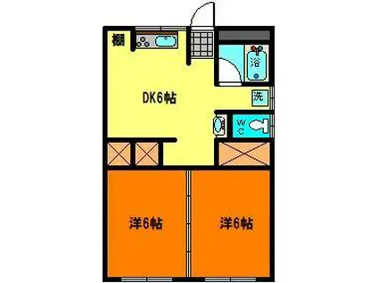 マンションナガト(2DK/1階)の間取り写真