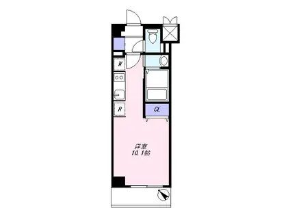 プレイアデ稲田堤(ワンルーム/3階)の間取り写真