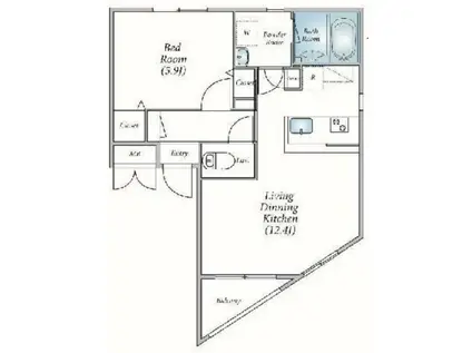 ポルトーネ(1LDK/4階)の間取り写真