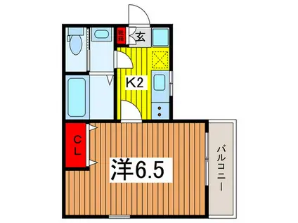 ベルクール(1K/1階)の間取り写真