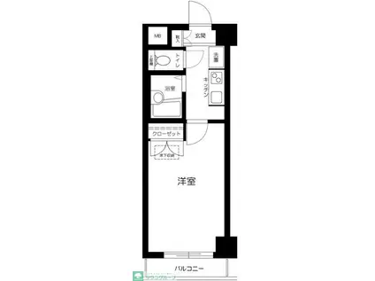 カテリーナ市ヶ谷(1K/1階)の間取り写真