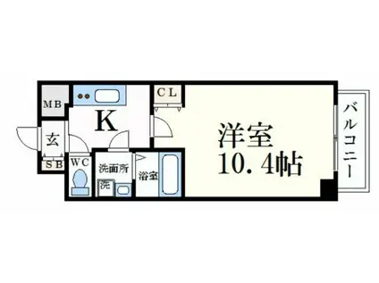 インタービレッジ土山Ⅱ番館(1K/2階)の間取り写真