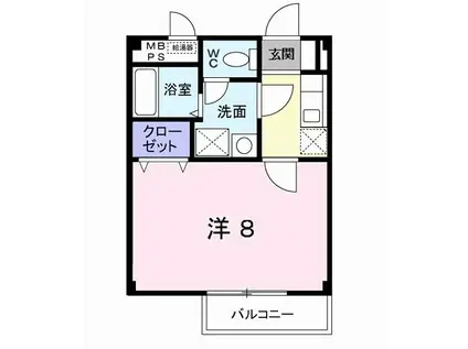 ラフレシール(1K/1階)の間取り写真