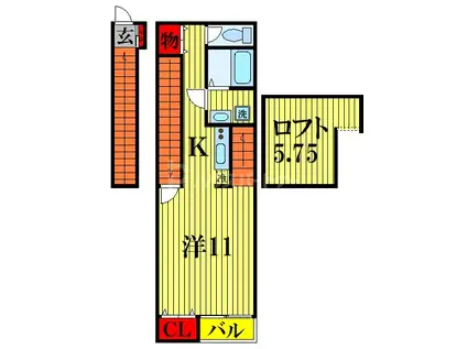 LIENリアン(1K/2階)の間取り写真