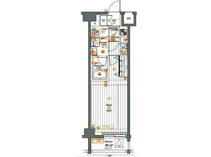 PREMIUM CUBE 目黒東山MO(1K/5階)の間取り写真