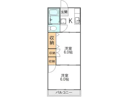 文原ビル(2K/3階)の間取り写真