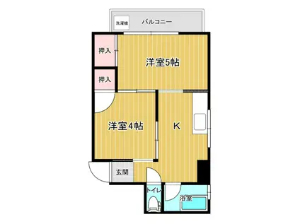 古葉ビル(2K/3階)の間取り写真