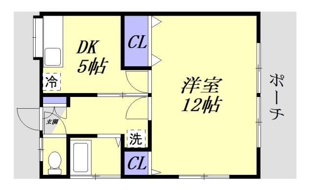 三和荘(1DK/1階)の間取り写真